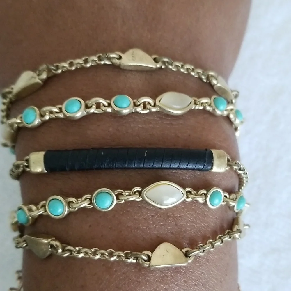 New Lucky Brand Beaded Layer Bracelet